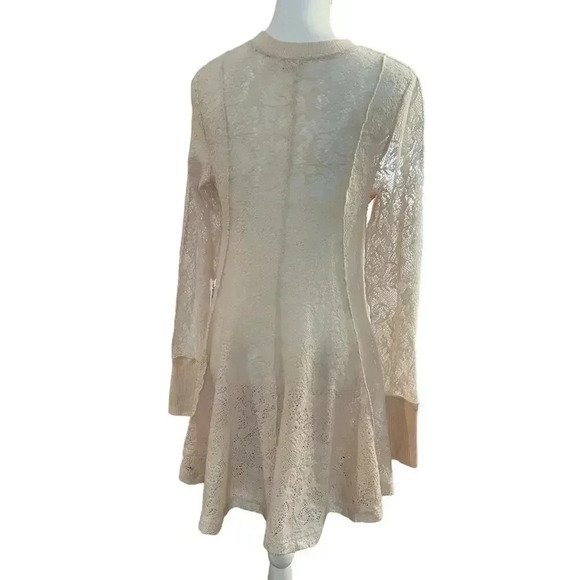 Free people coffee in the morning tunic shirt boho cream long sleeve size small - Picture 10 of 13